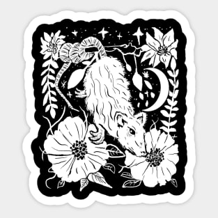 Possum Hanging Witchy Night Moon Sticker